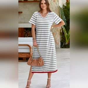 Dokotoo Short Sleeve Midi T Shirt Dress Size Small